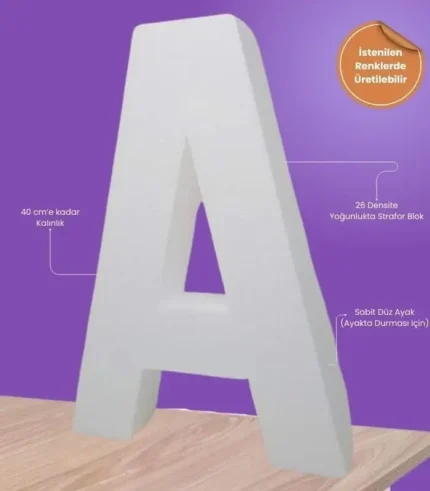 A Harfli Strafor Kutu Harf Tasarımı