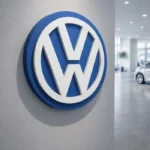 Volkswagen Markalı araçlar için Beyaz ve Mavi renkte üretilen Strafor Logo Çalışma Örneği